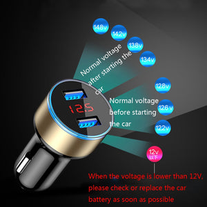Dual USB Car Charger With LED Display by Glow Recharge™