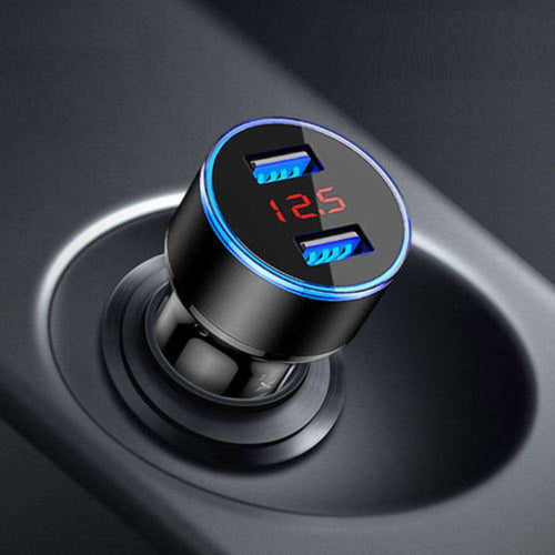 Dual USB Car Charger With LED Display by Glow Recharge™